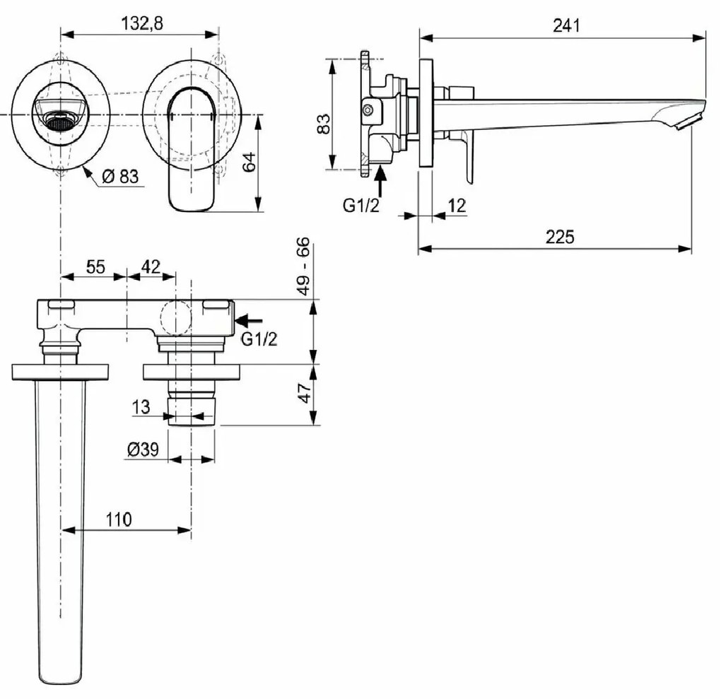 Baterie lavoar Ideal Standard Connect Air Grande, ventil pop-up, crom - A7012AA