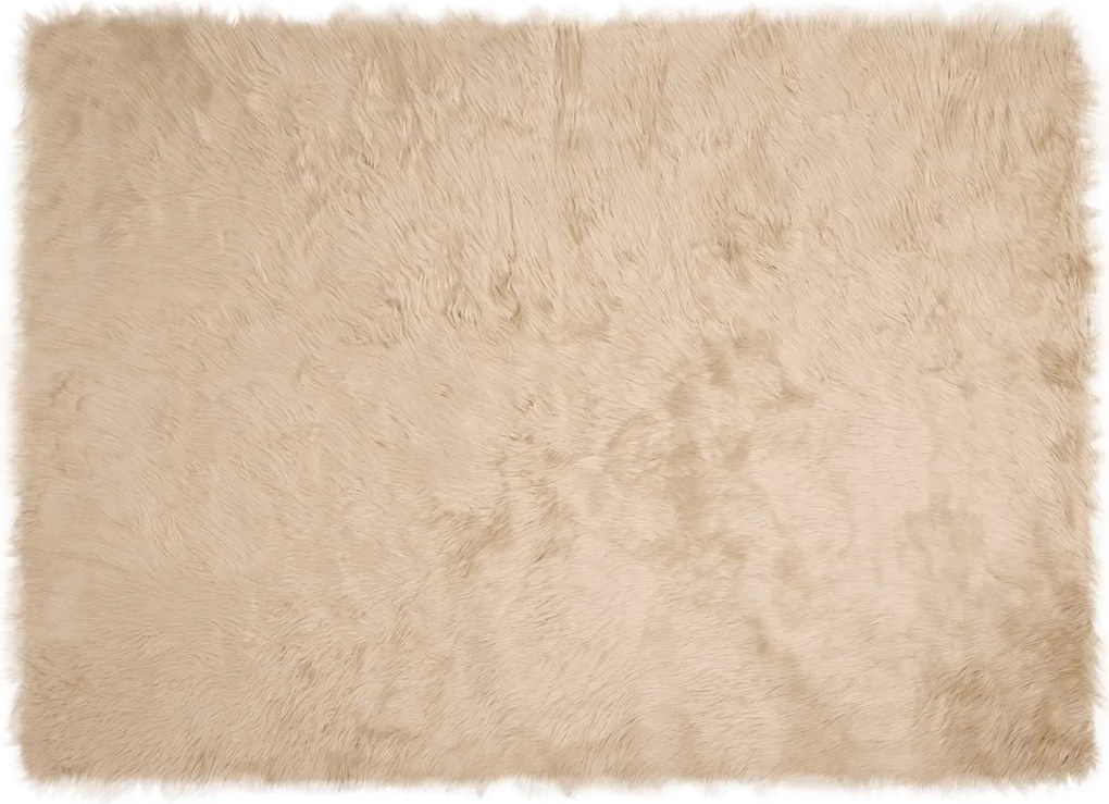 vidaXL Covor din Lână Faux Tafalla Bej 160 x 230 cm Poliester