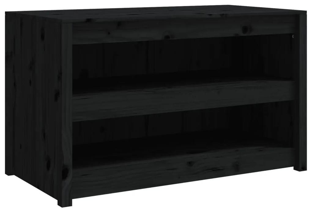 832335 vidaXL Dulap bucătărie de exterior negru, 106x55x64 cm, lemn masiv pin