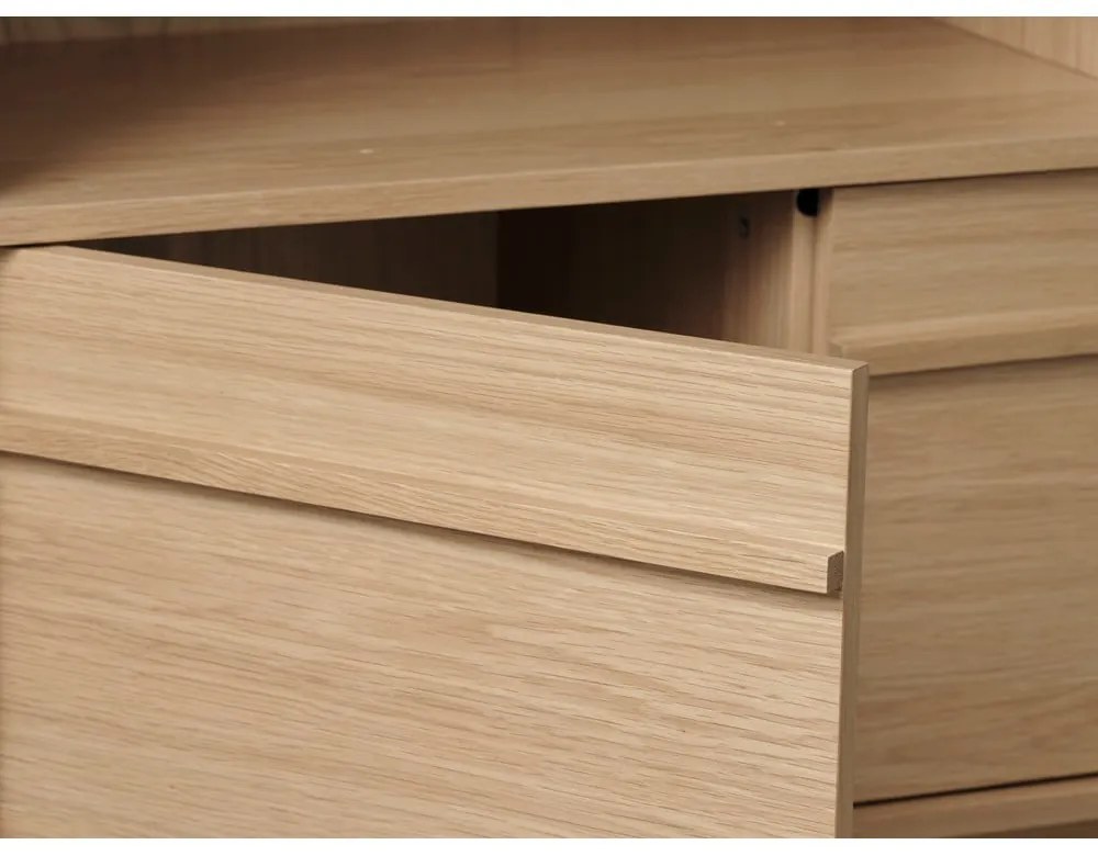 Bibliotecă cu aspect de lemn de stejar 140x90 cm Ponza – Unique Furniture