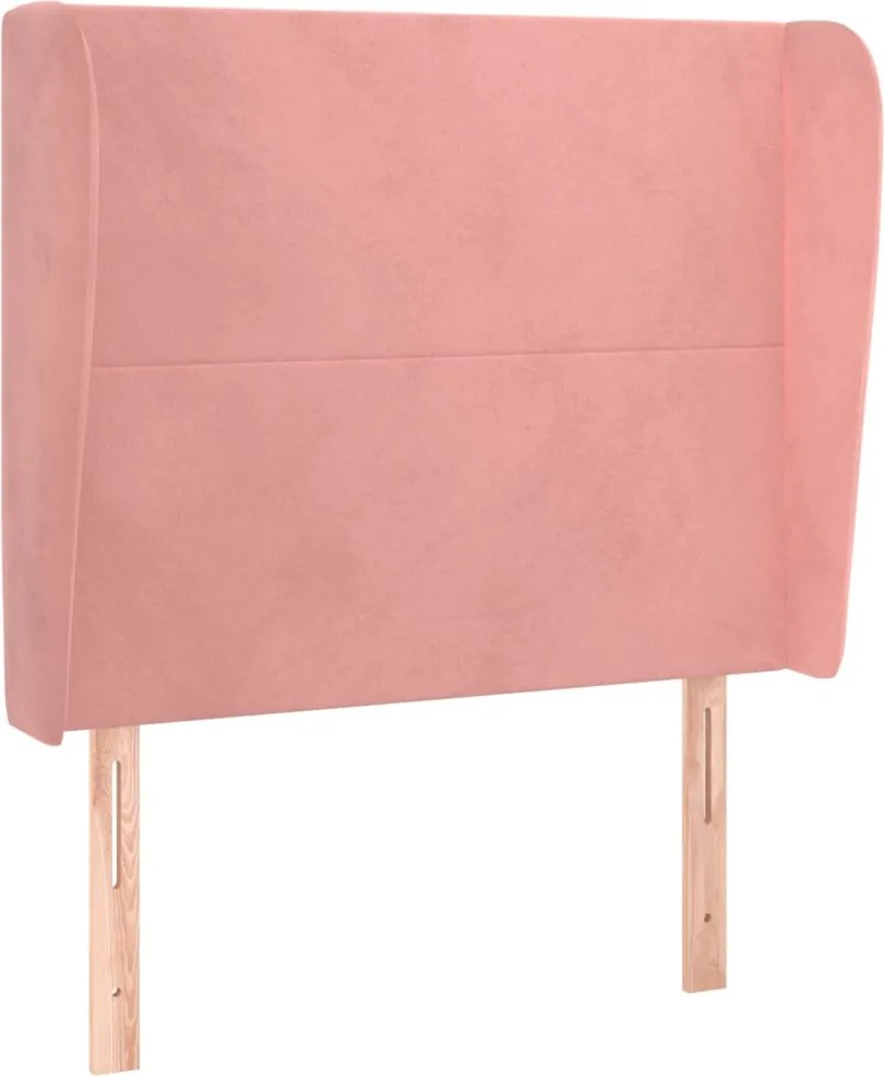 vidaXL Tăblie de pat cu aripioare, roz, 103x23x118/128 cm, catifea