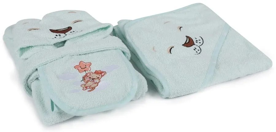 Halat pentru copii verde mentă pentru 1-2 ani din bumbac Aslan – Foutastic