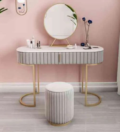 Set masuta de toaleta si taburet Lille - H82 cm