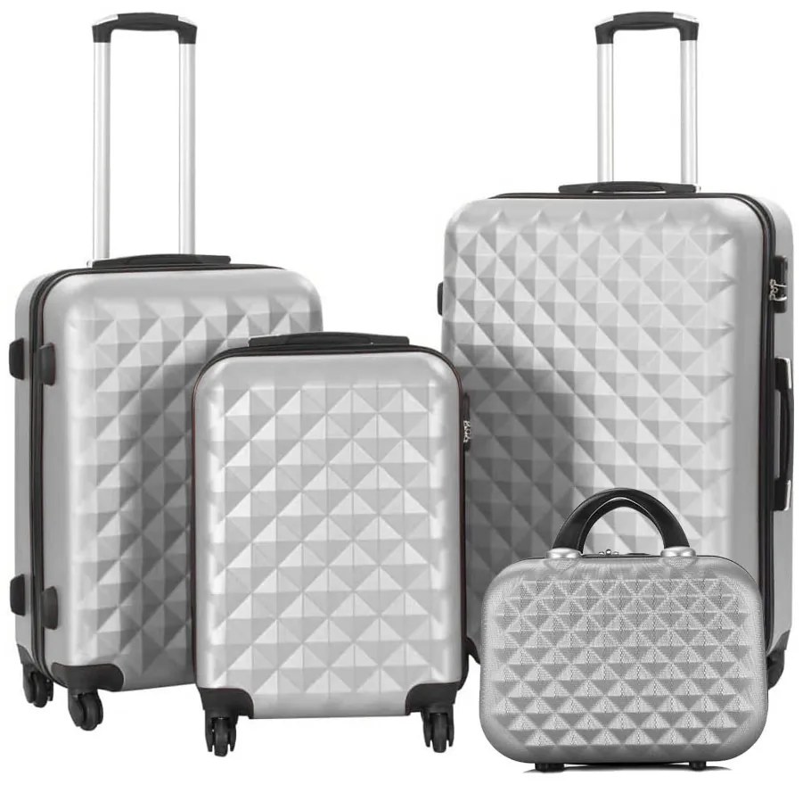 Set valiza de calatorie cu geanta cosmetica-gri