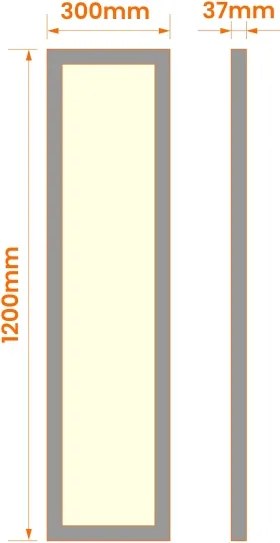 Panou LED aplicat 60W/230V 30x120 cm negru