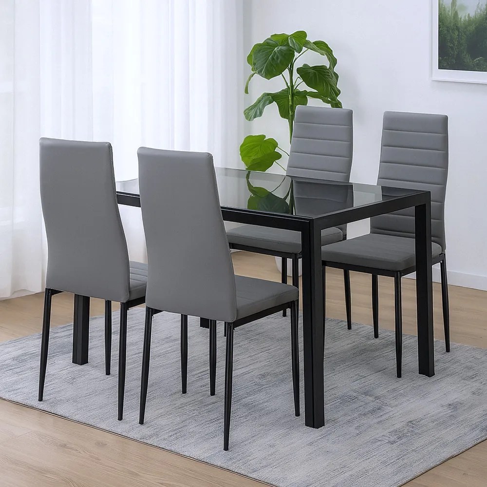 Rowan 4+1 set de sufragerie gri-negru