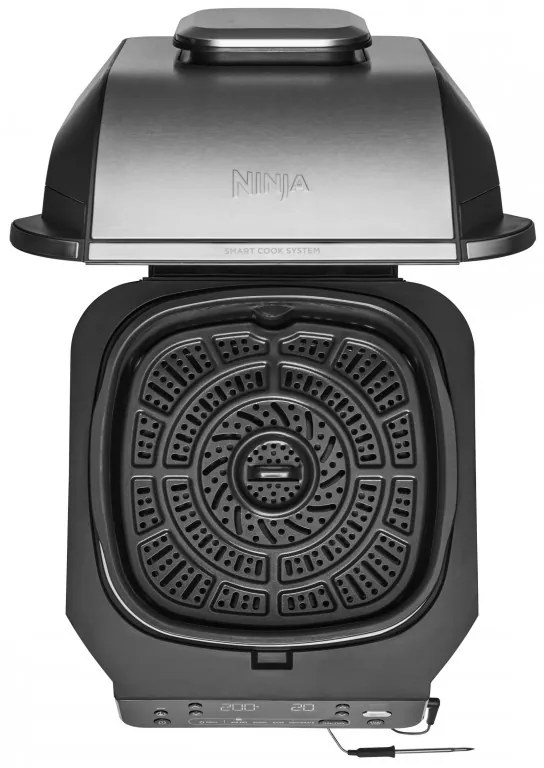 Friteuza cu aer cald si grill 5in1 Ninja Foodi Smart EG351EU, 1760W, 5.7 L, Pana la 4 portii, 5 moduri, Cyclonic Air, Smart Cook, Acoperire ceramica, Negru/Inox