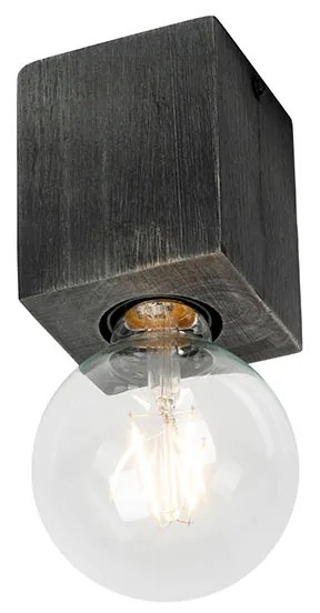 Spotlight rustic din lemn negru - Bloc