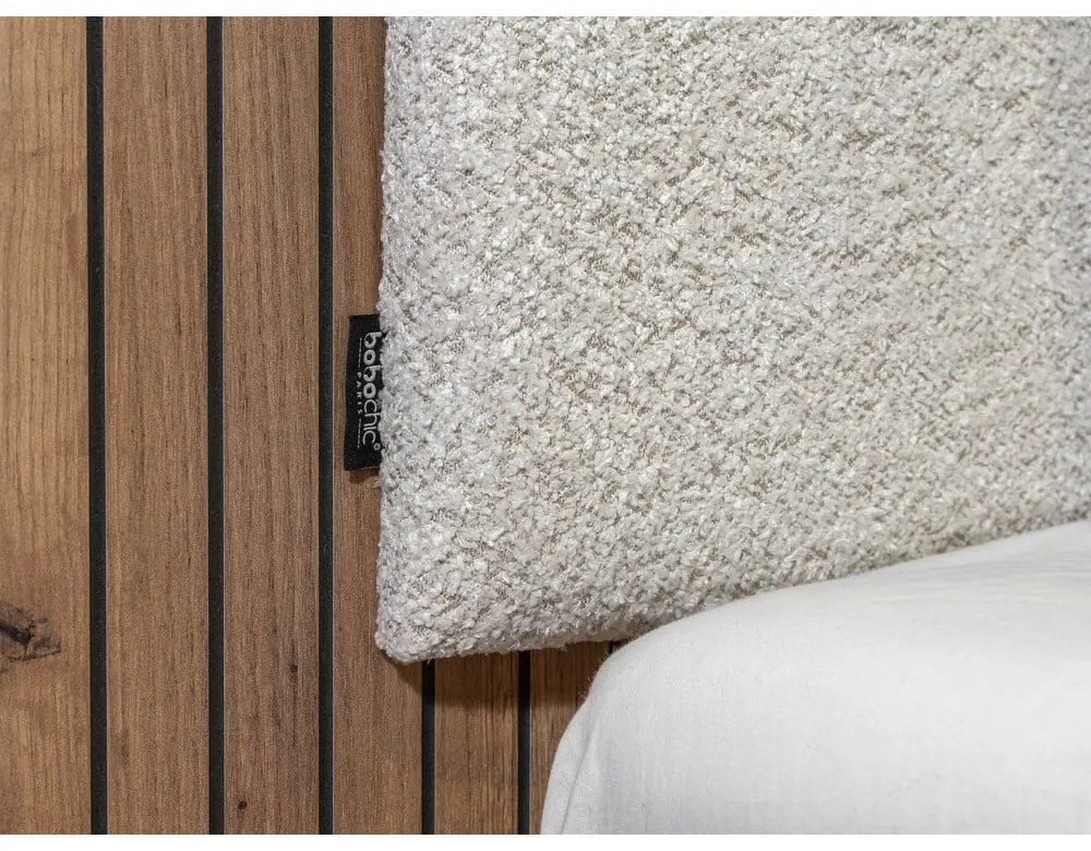 Pat matrimonial bej cu somieră 140x190 cm Lior – Bobochic Paris