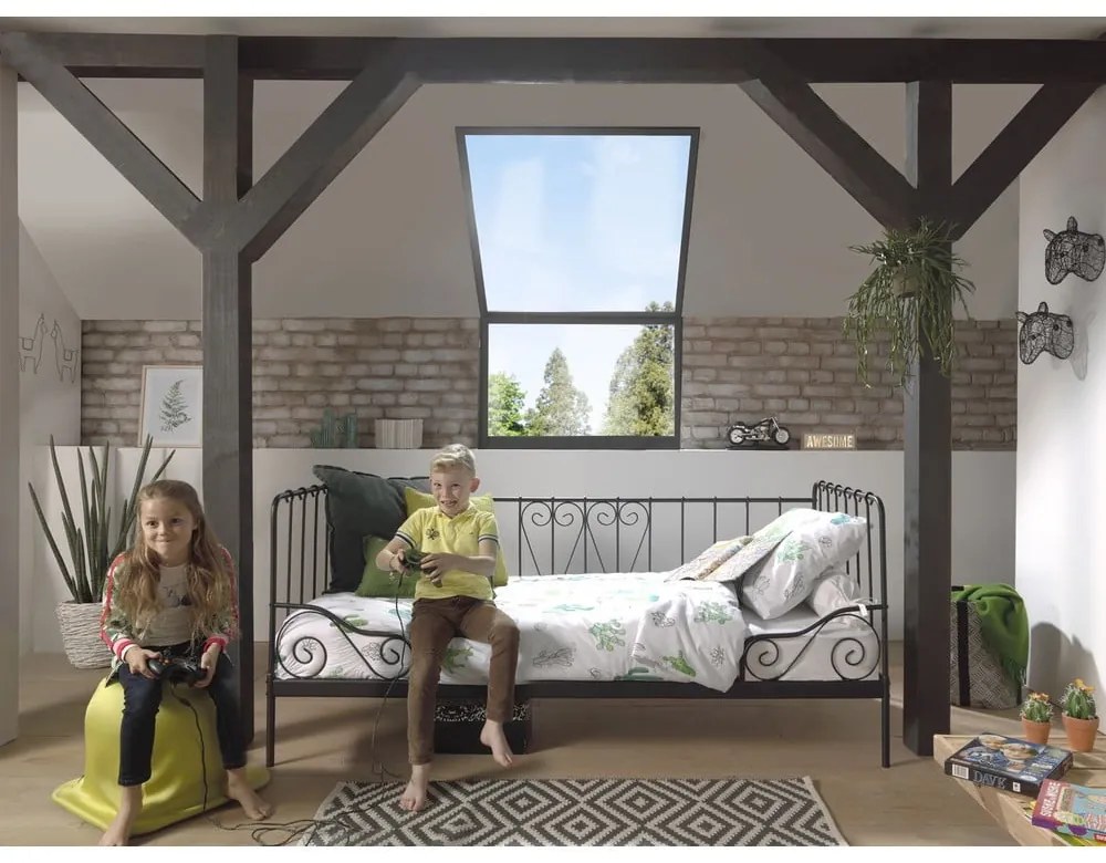 Pat pentru copii 90x200 cm negru Alice - Vipack