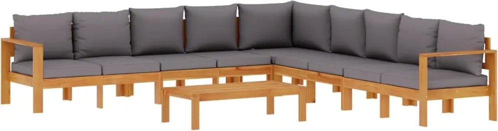 vidaXL Set de canapele grădină cu perne, 6 piese, lemn masiv acacia