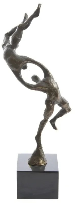 Statueta bronz masiv "Cooperare in miscare"