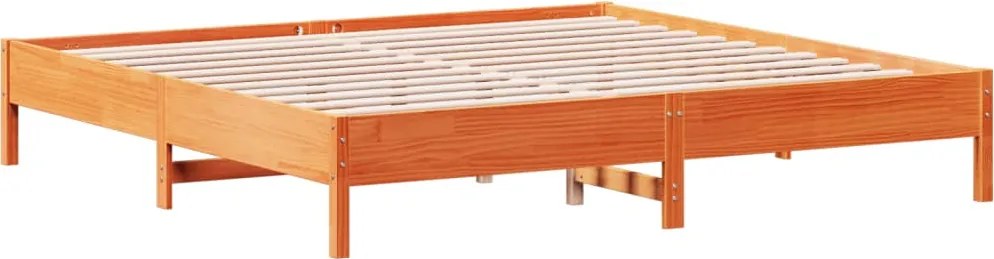 vidaXL Cadru de pat fără saltea, maro ceruit 200x200 cm lemn masiv pin