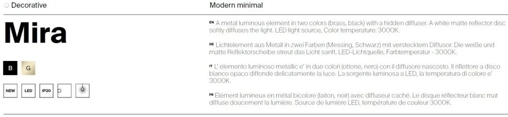 Aplica LED ambientala design modern Mira negru/alb