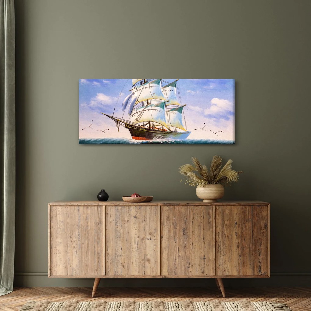 Tablou - Vapor pe valuri (120x50 cm)