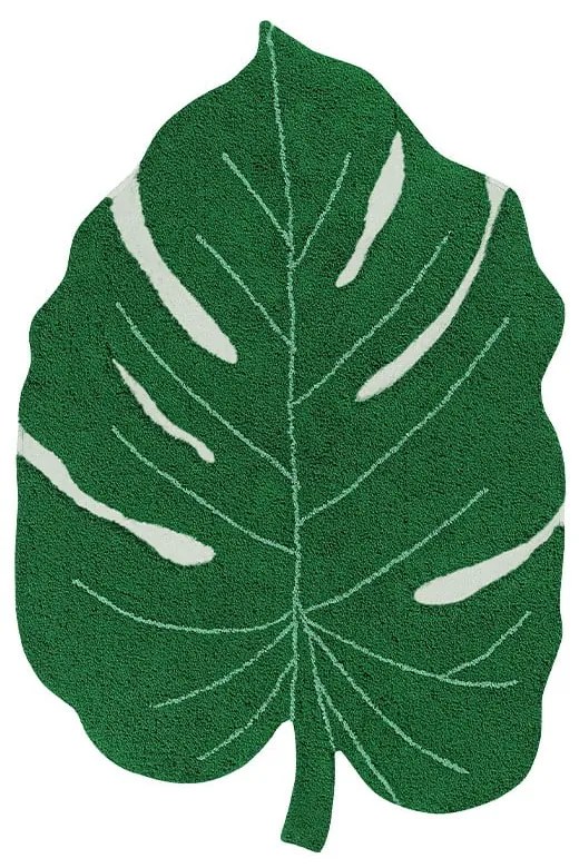 Covor pentru copii verde închis lavabil/țesut manual din bumbac 120x180 cm Monstera Leaf – Lorena Canals
