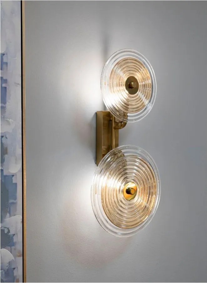 Aplică de perete aurie din sticlă Venice – Mauro Ferretti