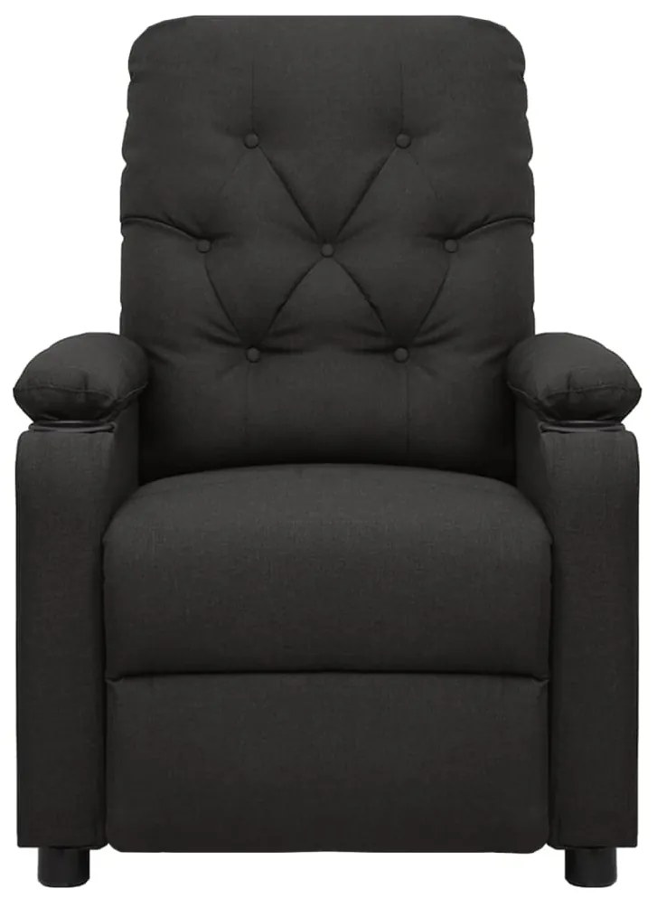 339104 vidaXL Fotoliu rabatabil, negru, material textil