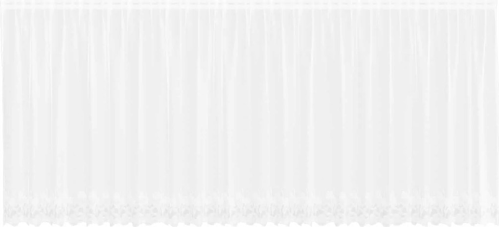 vidaXL Cortină din Dantelă cu perdele Alb 140 x 600 cm Poliester