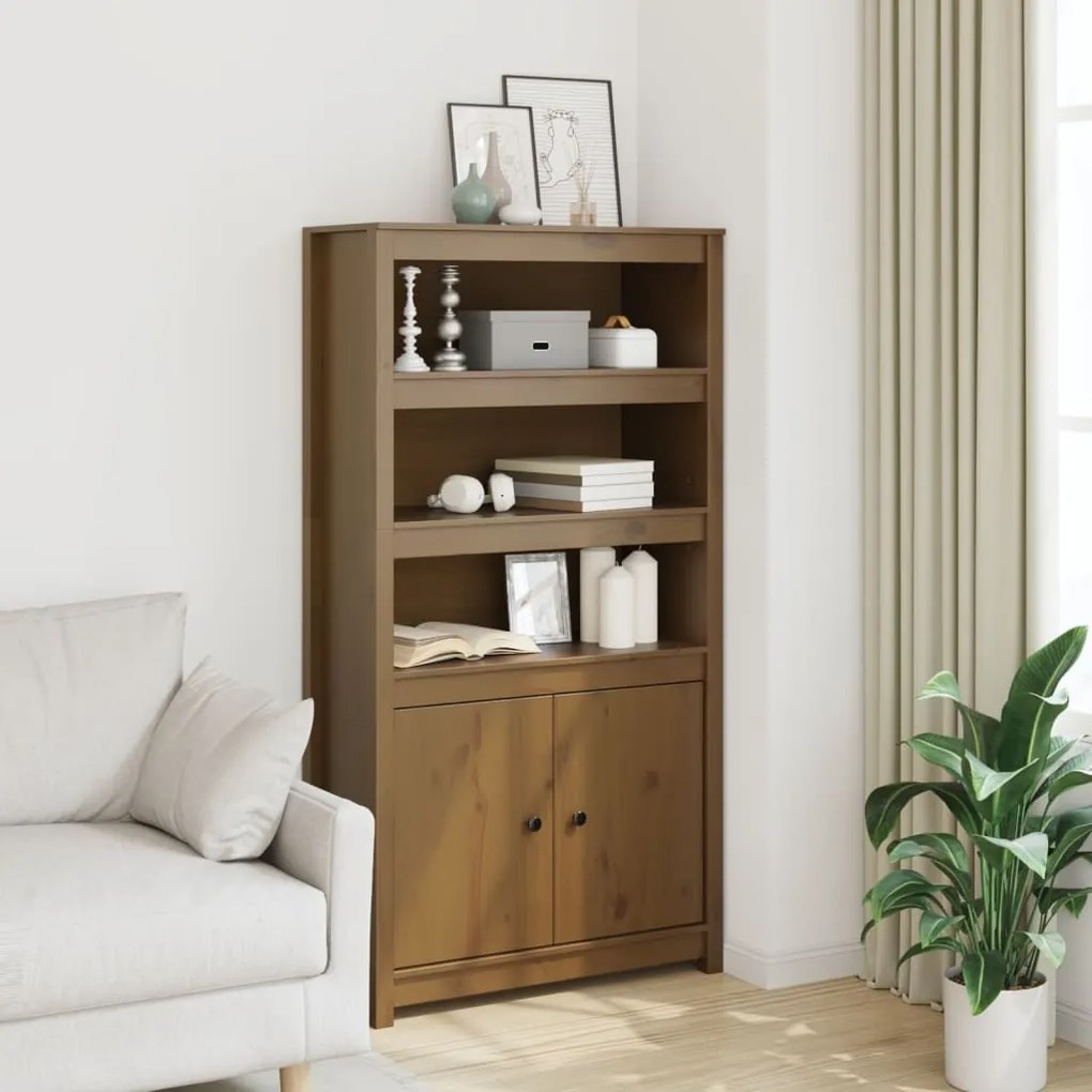 vidaXL Dulap înalt, maro miere, 80x35x154 cm, lemn masiv de pin