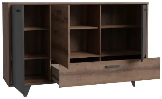 Comoda Benvenutti, Stejar Pamantiu Si Stejar Negru, 154.5 Cm