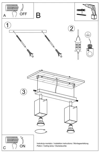 Lampă spot MERIDA 2 2xGU10/40W/230V alb