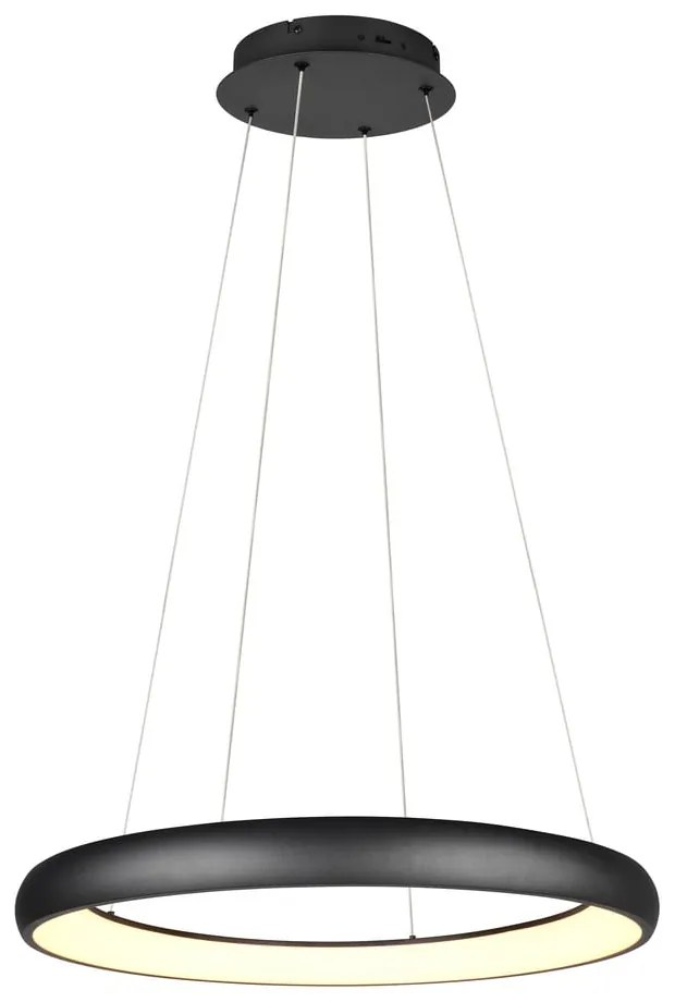 Lustră neagră LED cu intensitate reglabilă cu abajur din metal ø 75 cm Cardona – Trio