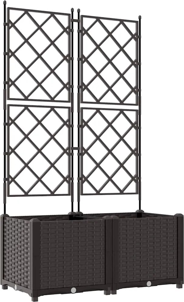 vidaXL Vază pentru Grădină 2 pcs Maro 80 x 40 x 143 cm Oțel