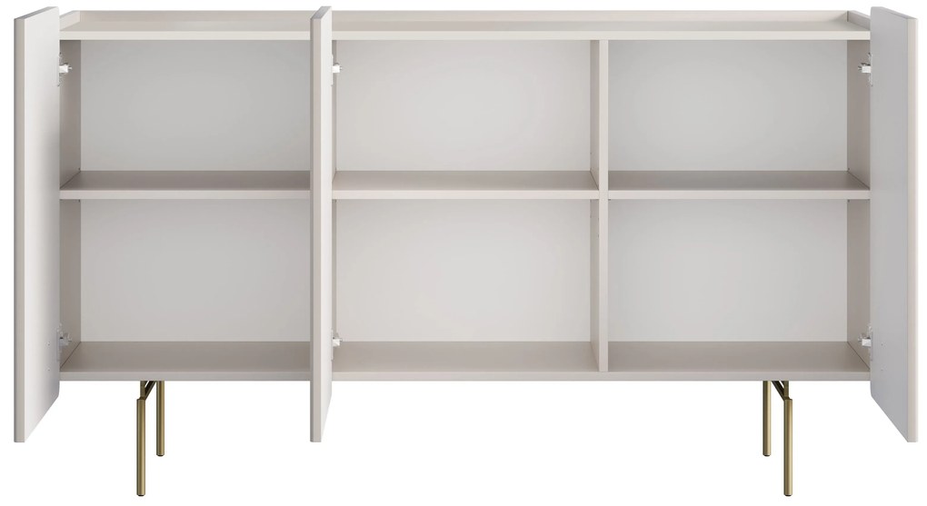 Comodă cu trei uși Malmi 150 cm - cașmir / picioare aurii