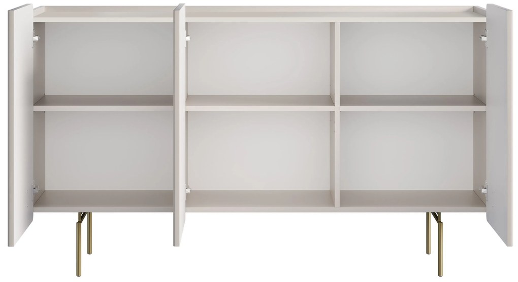 Comodă Malmi 150 cm cu 3 uși - cașmir / picioare aurii