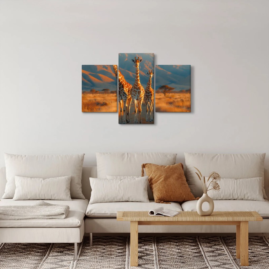 Tablou - Girafe pe pășune (90x60 cm)