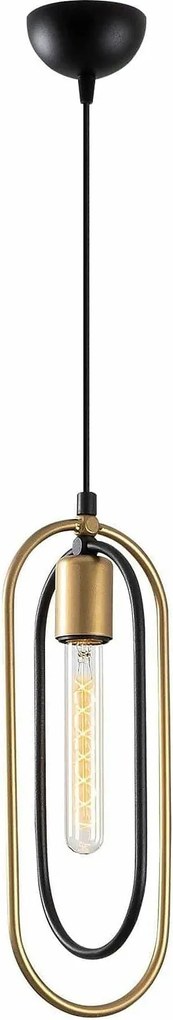 Lustra CERCO 2011, negru/auriu, metal, 14x8x52-132 cm