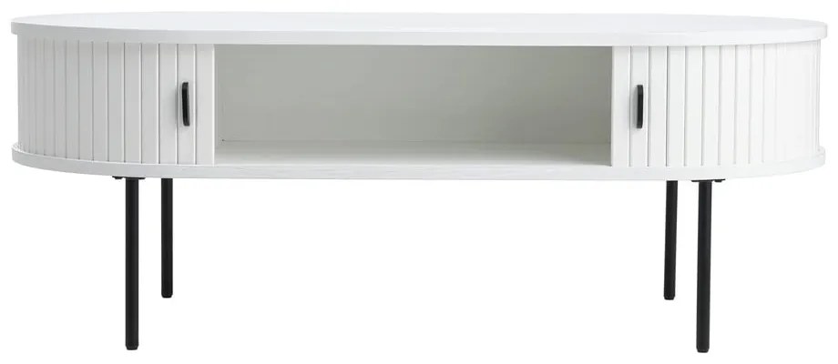 Măsuță de cafea albă cu aspect de lemn de stejar 60x120 cm Nola – Unique Furniture