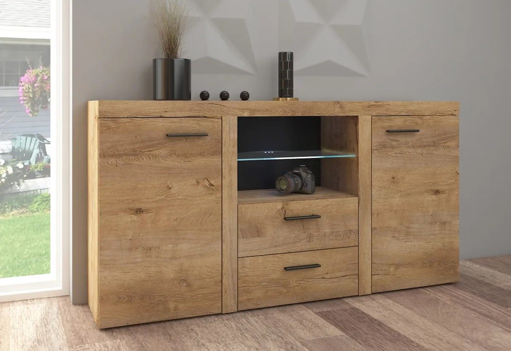 Expedo Comodă KLOK 2F 2S, 156x82x40, lefkas