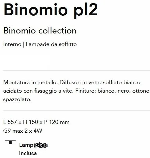 Plafoniera moderna stil minimalist Binomio pl2 alama