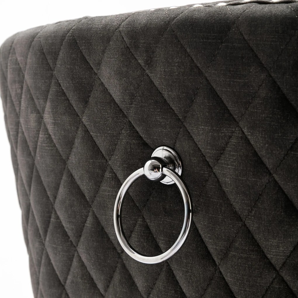 Set de 2 scaune de sufragerie tapițate în catifea, Gri | Aosom Romania