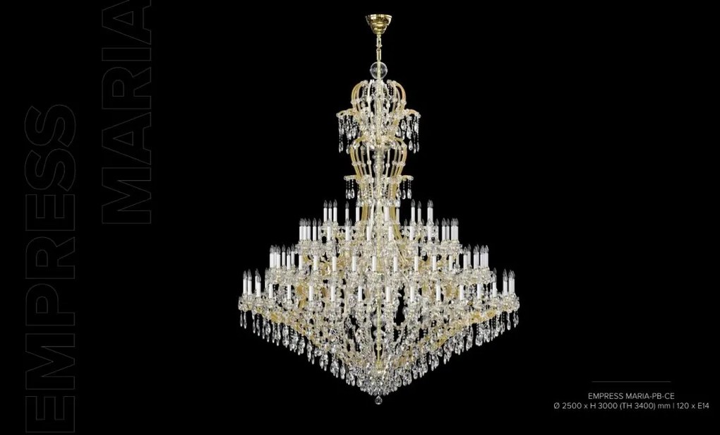 Candelabru XXL Cristal Bohemia Exclusive 120 brate EMPRESS MARIA