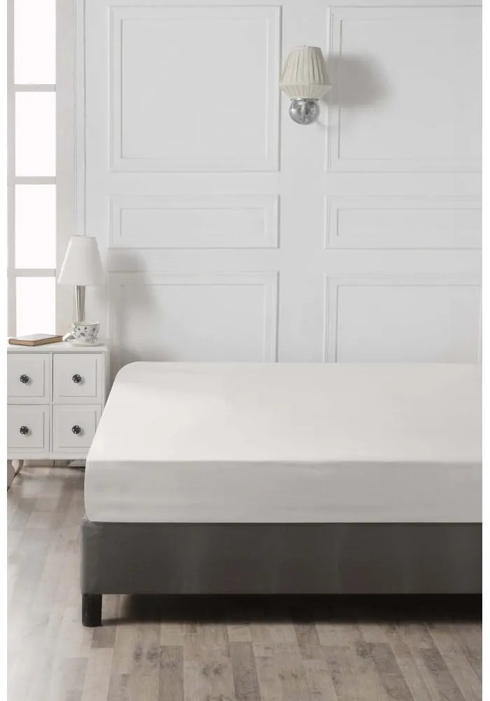 Cearceaf alb din bumbac cu elastic 140x200 cm – Mijolnir