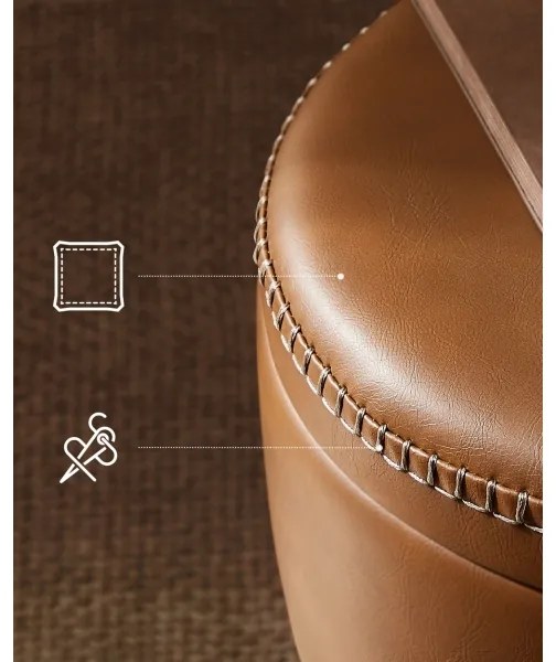 Taburet din piele CORE, coniac