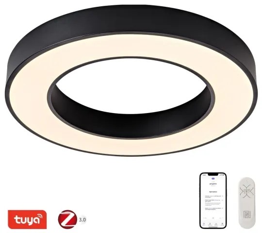 Plafonieră LED dimabilă PASTEL LED/53W/230V 60 cm negru Tuya Immax NEO 07209L + telecomandă