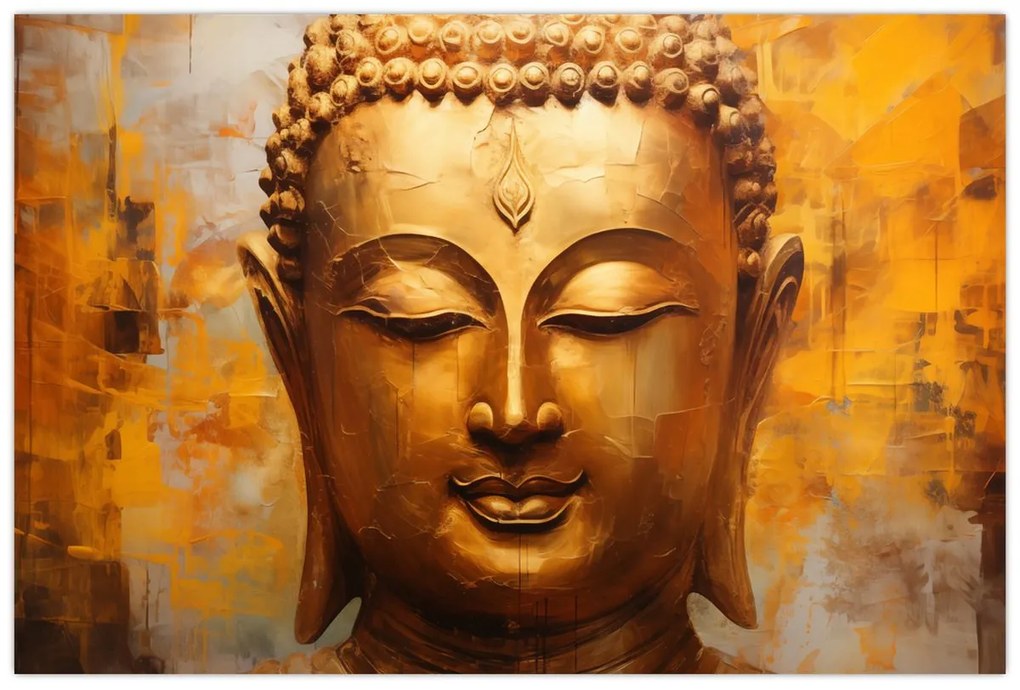 Tablou - Buddha, pictură în ulei (90x60 cm)