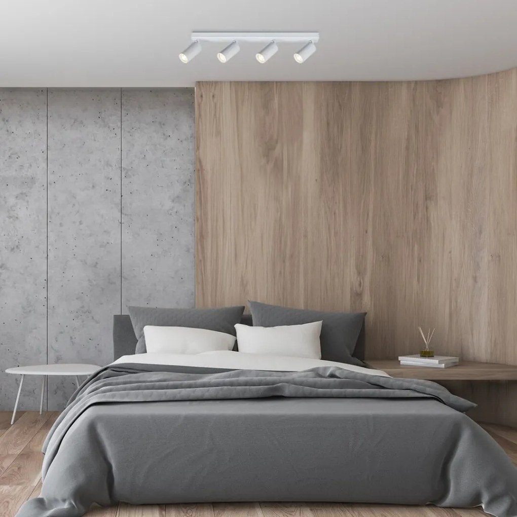 Plafoniera cu 4 spoturi directionabile design modern SOLO alb