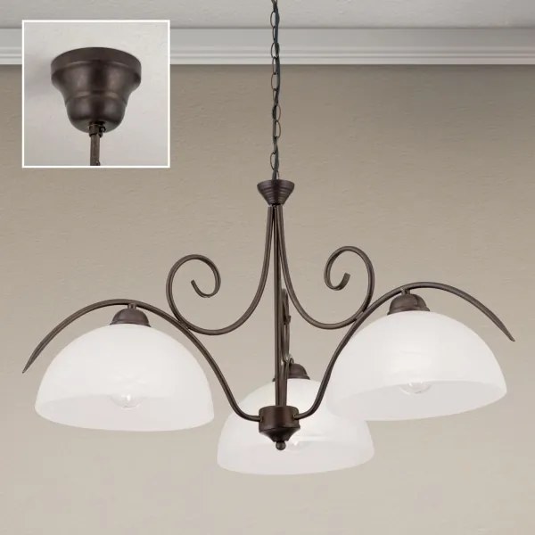 Orion - Lustru suspendat pe lanț RULA 3xE27/40W/230V Ø 70 cm alb/bronz