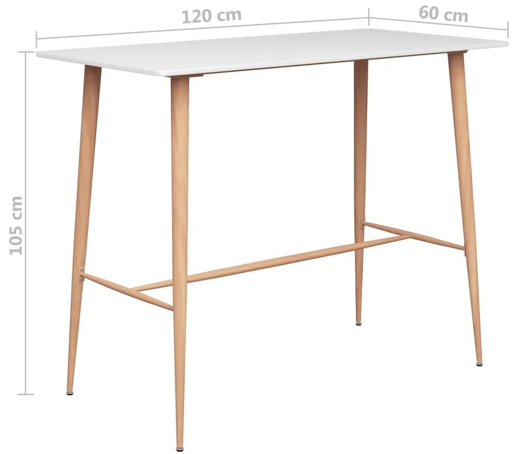 Set mobilier de bar, 5 piese, alb Alb, 5