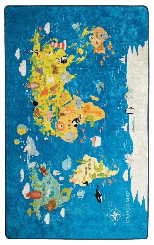 Covor copii World Map, 140 x 190 cm