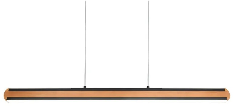 Lustră neagră/în culoare naturală LED Deacon – Trio