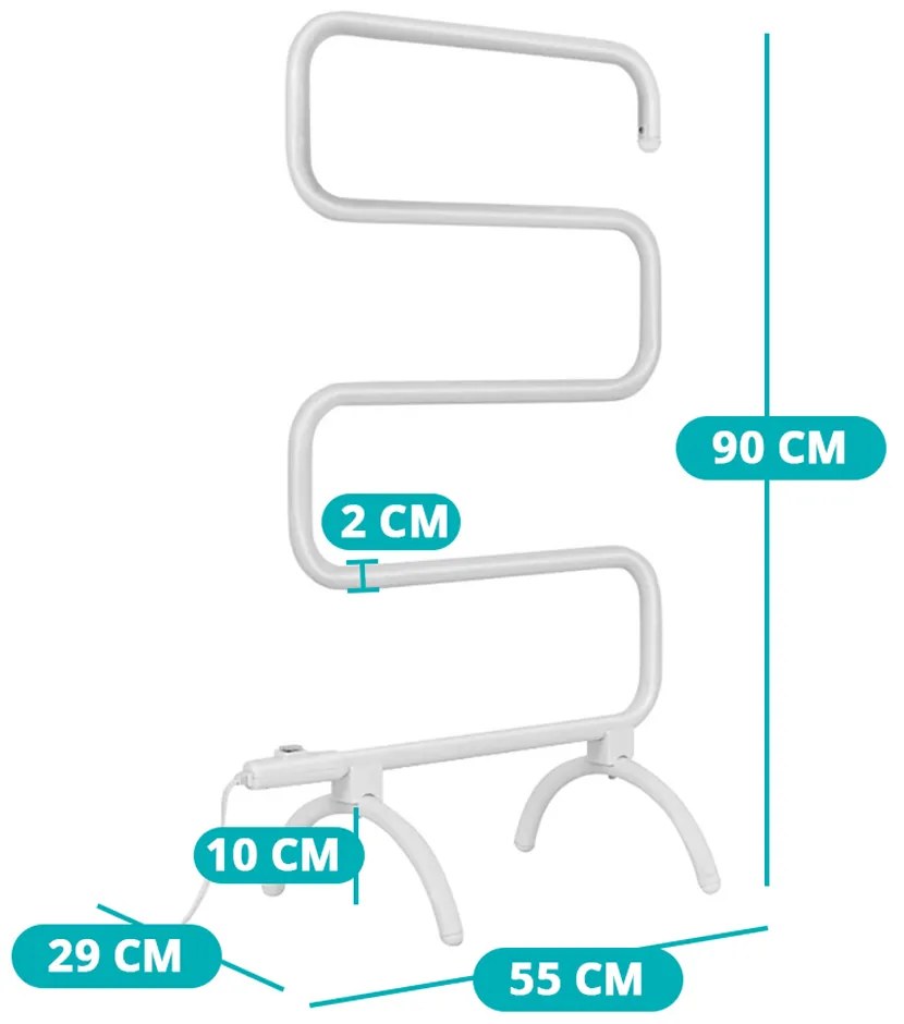 Uscator electric de prosoape in forma de S
