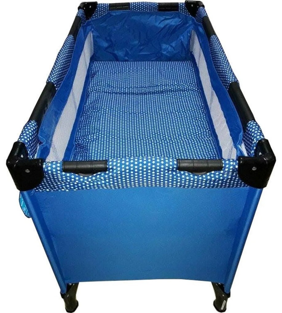 Patut Pliant, Tarc copii Baby Care™ PRO, Pliabil pe 2 Niveluri, plasa tantari,geanta transport inclusa, Albastru