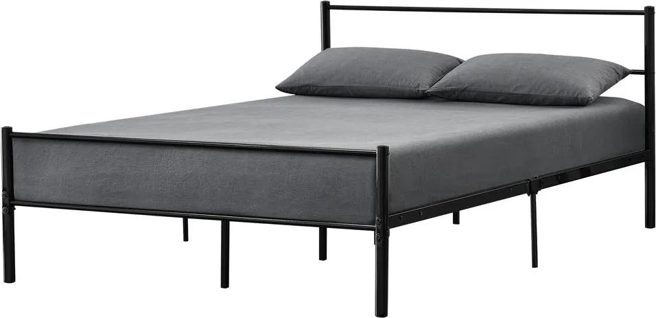 [en.casa]® Rama metalica pat,design vintage, cu gratar, 208,5cm x 141,5cm x 81cm, otel sinterizat, negru