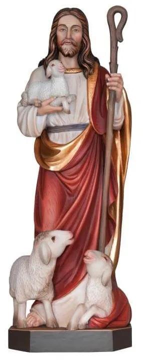 Statueta lemn "Pastorul cel bun", 34cm